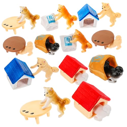 BIUDECO 6st Shiba Inu Puppenornament Hundedekoration Zum Basteln Auto-innendekoration Miniatur-hundestatue Miniatur-hundemodelle Realistische Hundefigur Tierhüttenstatue Nutztiermodell PVC von BIUDECO