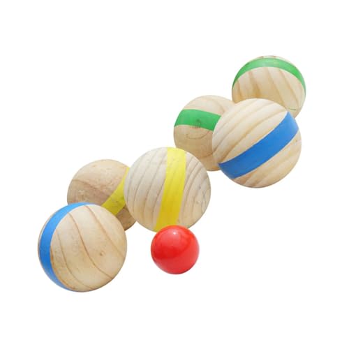 BIUDECO 7St Bodenkugel lustige Bälle Freizeitbälle für den Außenbereich Boccia im Freien Outdoor-Spielsets Spielzeug für Kinder kinderspielzeug Toys for Boccia aus Holz Holzkugeln von BIUDECO