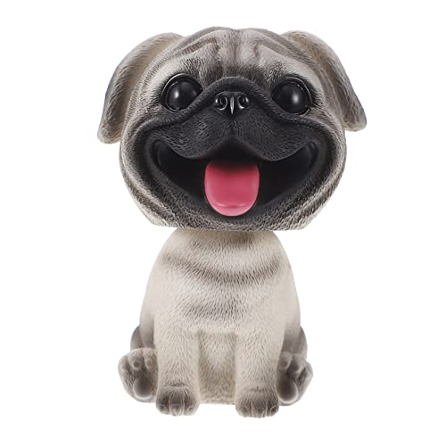 BIUDECO Wackelkopf Hund Figur Für Auto Niedliches Pug Wackelhund Ornament Zur Dekoration Für Auto Und Zuhause Beweglicher Kopf Kreative Hundedekoration Für Welpenliebhaber von BIUDECO