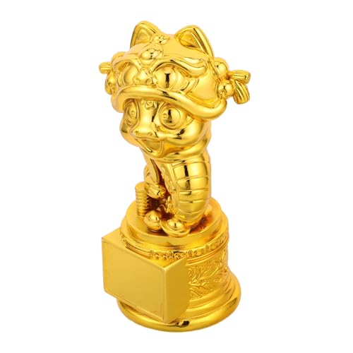 BIUDECO Neujahrstrophäe Auszeichnung Als Trophäe Schlange Schlangenstatue Für Bürodekoration Schlangentrophäe Für Dekorationen Trophäen Vergeben Desktop-schlangenstatue Golden Harz von BIUDECO