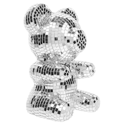 BIUDECO Spiegel Bär Ornamente Disco Spiegelkugel Disco Kugel Girlande Disco Kugel Dekorationen Disco Party Dekorationen Spiegel Kugel Ornamente Glitzernde Kugel Ornamente Bären von BIUDECO