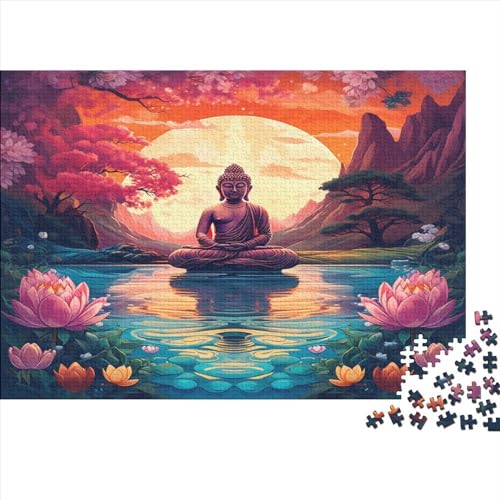 Buddha Statue Puzzle 1000 Teile,für Erwachsene, Impossible Puzzle,farbenfrohes Legespiel,GesKükenlichkeitsspiel Für Die Ganze Familie,Erwachsenenpuzzle Puzzel 1000pcs (75x50cm) von BIYQBWPLX