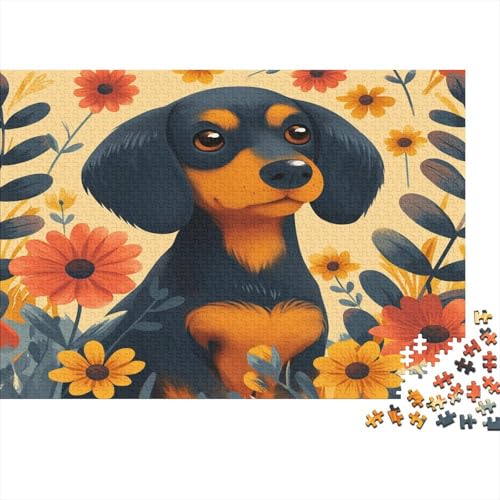 Dachshund Puzzle 1000 Teile,Puzzle Für Erwachsene, Impossible Puzzle,Puzzle Farbenfrohes Legespiel,GesKükenlichkeitsspiel Für Die Ganze Familie Puzzel 1000pcs (75x50cm) von BIYQBWPLX