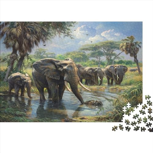 Elefant Puzzlespiel 1000 Teile Für Erwachsene, Einzigartige Kunstwerke Und Vorlage - Geburtstagsgeschenk - Spaßige Puzzles Mit Überraschung Von Puzzle in A Bag Puzzel 1000pcs (75x50cm) von BIYQBWPLX