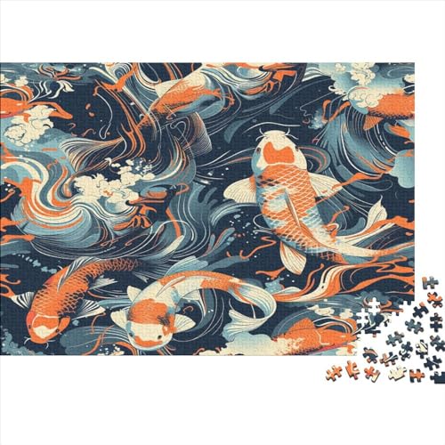 Koi-Karpfen Puzzle 1000 Teile Erwachsene Puzzles Für Erwachsene Klassische Puzzles 1000 Teile Erwachsene Puzzlespiel Schwer Pädagogisches Spielzeug Erwachsene Kinder Puzzel 1000pcs (75x50cm) von BIYQBWPLX