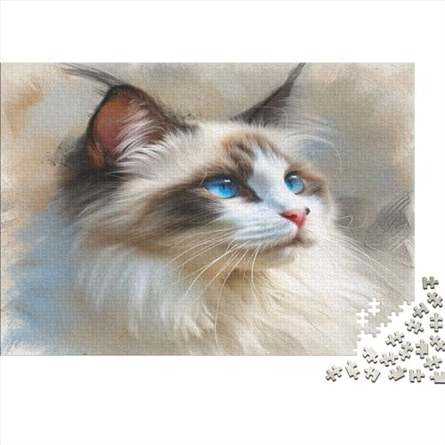 Painted Kat Puzzle 1000 Teile Erwachsene, Puzzlespiel Jigsaw Puzzles Erwachsenen Puzzlespiel Puzzel 1000pcs (75x50cm) von BIYQBWPLX