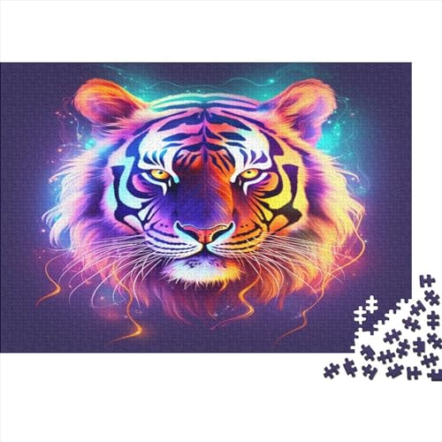 Tiger 1000 Stück Puzzles Für Erwachsene Teenager Stress Abbauen Familien-Puzzlespiel 1000-teiliges Puzzle Kinder Lernspiel Spielzeug Geschenk Puzzel 1000pcs (75x50cm) von BIYQBWPLX