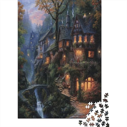 Berghütte 1000 Teile,Impossible Puzzle,Geschicklichkeitsspiel Für Die Ganze Familie, Erwachsenen Puzzlespiel Puzzel 1000pcs (75x50cm) von BIZLCHSYU