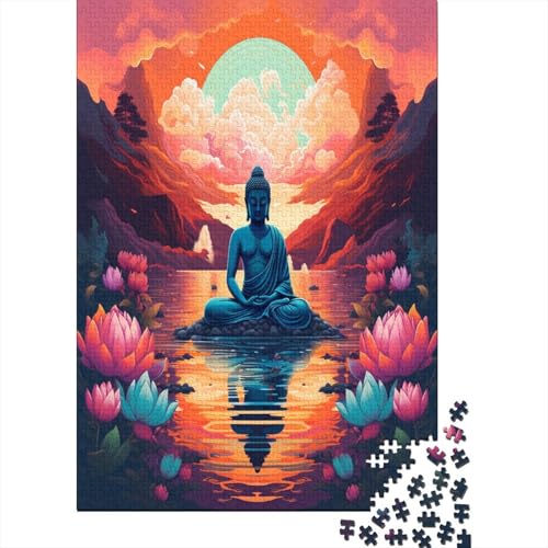 Buddha Statue 1000 Stück Puzzles Für Erwachsene Teenager Stress Abbauen Familien-Puzzlespiel 1000-teiliges Puzzle Kinder Lernspiel Spielzeug Geschenk Puzzel 1000pcs (75x50cm) von BIZLCHSYU