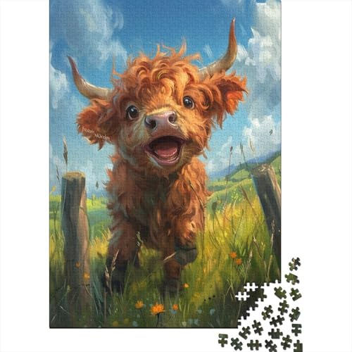 Cute Little Kuh 1000 Teile,Impossible Puzzle,GesKükenlichkeitsspiel Für Die Ganze Familie, Erwachsenen Puzzlespiel Puzzel 1000pcs (75x50cm) von BIZLCHSYU