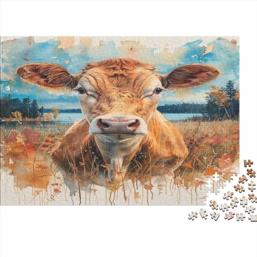 Cute Little Kuh 1000 Teile Puzzle Für Erwachsene, Hochwertige Recycelbare MateriAußerirdische Und Druck Puzzlespiel, Familienspiel, Geschenk Für Liebhaber Oder Freunde Puzzel 1000pcs (75x50cm) von BIZLCHSYU