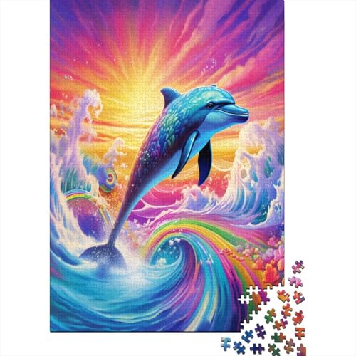 Delphin Puzzle 1000 Teile Puzzle Erwachsene Schwieriges Schwer Puzzle Für Erwachsene Und Kinder Ab 14 Jahren Puzzel 1000pcs (75x50cm) von BIZLCHSYU