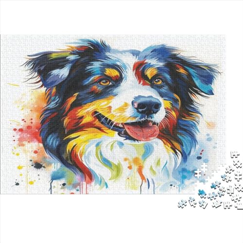 Deutscher Schäferhund Hund Puzzle 1000 Teile,Puzzle Für Erwachsene, Impossible Puzzle, GesKükenlichkeitsspiel Für Die Ganze Familie,Puzzle Farbenfrohes,Puzzle-Geschenk Puzzel 1000pcs (75x50cm) von BIZLCHSYU