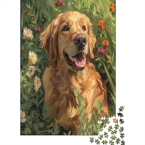 Golden Retriever Puzzle 1000 Teile Puzzle Für Erwachsene Und Kinder Ab 14 Jahren Puzzel 1000pcs (75x50cm) von BIZLCHSYU