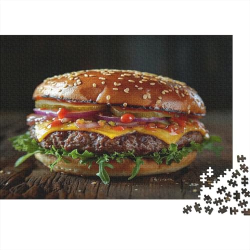 Hamburger 1000 Stück Puzzles Für Erwachsene Teenager Stress Abbauen Familien-Puzzlespiel Mit Poster in 1000-teiliges Puzzle Kinder Lernspiel Spielzeug Geschenk Puzzel 1000pcs (75x50cm) von BIZLCHSYU