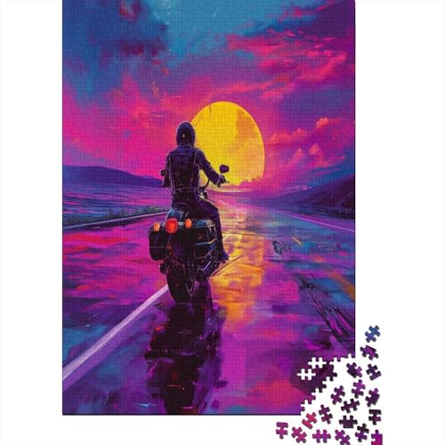 Kreuz-Country Motorcycle Puzzle 1000 Teile,Puzzle Für Erwachsene, Impossible Puzzle,Puzzle Farbenfrohes Legespiel,Geschicklichkeitsspiel Für Die Ganze Familie Puzzel 1000pcs (75x50cm) von BIZLCHSYU