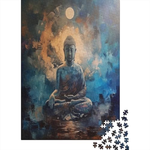 Künstlerische Buddha Statuen Puzzle 1000 Teile Puzzles Für Erwachsene Lernspiel Herausforderungsspielzeug 1000-teilige Puzzlespiel Für Erwachsene Kinder Puzzel 1000pcs (75x50cm) von BIZLCHSYU