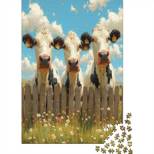 Kuh Puzzle 1000 Teile Erwachsener Kniffel Spaß Für Die Ganze Familie - Abwechslungsreiche 1000 Puzzleteilige Motive Puzzle Erwachsene, Puzzel 1000pcs (75x50cm) von BIZLCHSYU