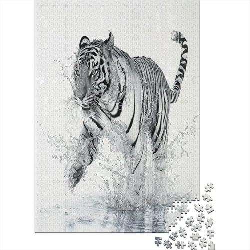 Tiger Puzzle 1000 Teile,Puzzle Für Erwachsene, Impossible Puzzle, Geschicklichkeitsspiel Für Die Ganze Familie,Puzzle Farbenfrohes,Puzzle-Geschenk,Raumdekoration Puzzel 1000pcs (75x50cm) von BIZLCHSYU