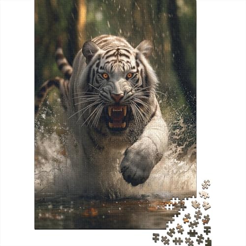 Tiger Puzzle 1000 Teile,für Erwachsene, Impossible Puzzle,farbenfrohes Legespiel,Geschicklichkeitsspiel Für Die Ganze Familie,Erwachsenenpuzzle Puzzel 1000pcs (75x50cm) von BIZLCHSYU