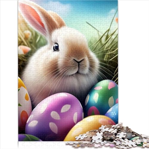 1000 Teile Puzzle Spiel Kaninchen Osterhase Tier Holzpuzzle Puzzles für Erwachsene 1000 Teile Paarspiele Puzzle Geburtstag 1000 Stück (75x50cm) von BIZOCA