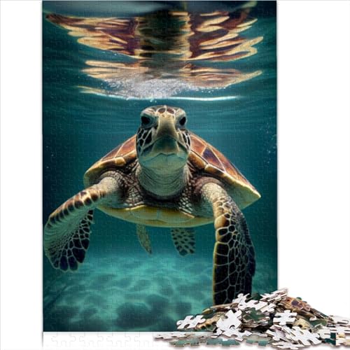 1000 Teile Puzzle Spiel Schildkröte Wasser Meer Holzpuzzle Puzzles für Erwachsene 1000 Teile Paarspiele Puzzle Geburtstag 1000 Stück (75x50cm) von BIZOCA