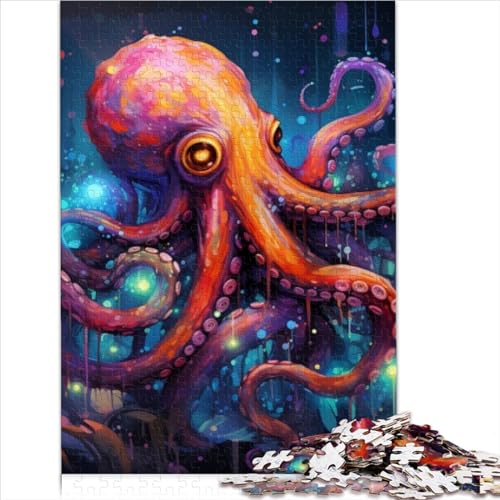 1000 Teile Puzzle für Erwachsene 1000 Teile Art Octopus Puzzles für Jugendliche Holzbrettpuzzles Spielzeug Intellektuelles Spiel 1000 Teile (75 x 50 cm) von BIZOCA