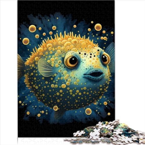 Kugelfisch Fisch Tierpuzzle 1000 Teile für Erwachsene Kreative Puzzles Schwieriges Puzzle Anspruchsvolles Spiel Geschenkspielzeug Teenager Familienpuzzles 1000 Teile (75 x 50 cm) von BIZOCA