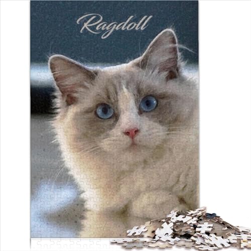 Puzzle für Erwachsene 1000 teiliges Puzzle Ragdoll Katze Holzpuzzle für Erwachsene und Familiendekoration 1000 Teile (75 x 50 cm) von BIZOCA