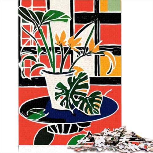 Puzzles 1000 Teile Maximalist Monstera Poster Puzzle für Erwachsene Holzpuzzles Familienspaß Puzzles 1000 Teile (75x50cm) von BIZOCA