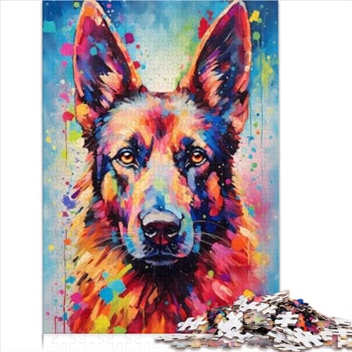 Puzzles 1000 Teile für Erwachsene und Kinder von Deutscher Schäferhund Bunte Puzzles für Erwachsene Holzpuzzle Gutes Geschenk für Erwachsene 1000 Teile (75 x 50 cm) von BIZOCA