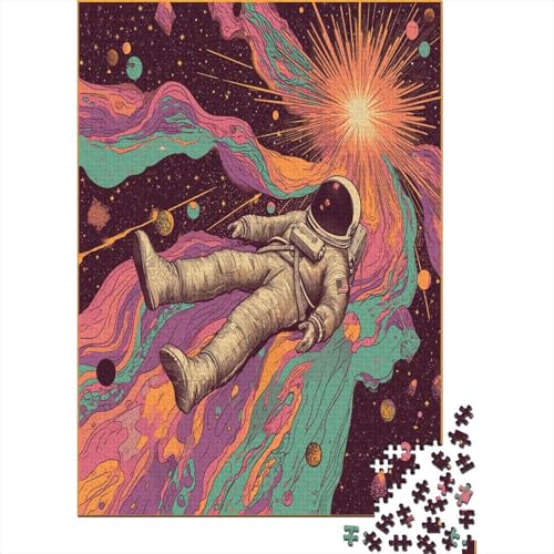 Astronaut 1000 Stück Puzzles Für Erwachsene Teenager Stress Abbauen Familien-Puzzlespiel Mit Poster in 1000-teiliges Puzzle Kinder Lernspiel Spielzeug Geschenk Puzzel 1000pcs (75x50cm) von BJLZGUDFV