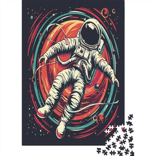 Astronaut Holzpuzzle 1000 Teile für Erwachsene anspruchsvolles Puzzle für Erwachsene Geschenk mit 1000 Teilen oder Ganzstück für Männer und Frauen 1000 Stück (75x50cm) von BJLZGUDFV