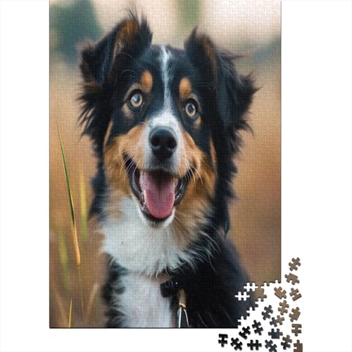 Australischer Schäferhund 1000 Teile, Impossible Puzzle,Geschicklichkeitsspiel Für Die Ganze Familie, Erwachsenenpuzzle Ab 14 Jahren Puzzel 1000pcs (75x50cm) von BJLZGUDFV