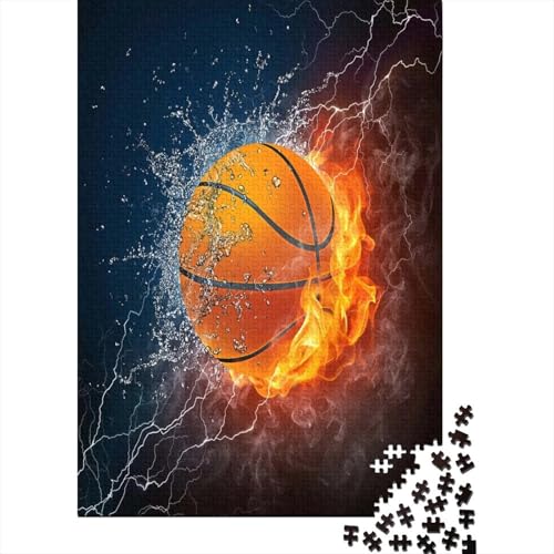 Basketball Puzzle 1000 Teile für Erwachsene Holzpuzzle 1000 Teile für Erwachsene Puzzlespiel Puzzlespiel Wohnkultur 1000 Stück (75 x 50 cm) von BJLZGUDFV