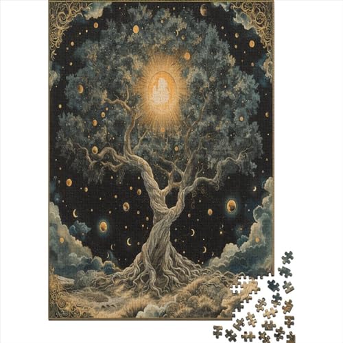 Baum des Lebens Puzzle 1000 Teile,für Erwachsene, Impossible Puzzle,farbenfrohes Legespiel,GesKükenlichkeitsspiel Für Die Ganze Familie,Erwachsenenpuzzle Puzzel 1000pcs (75x50cm) von BJLZGUDFV