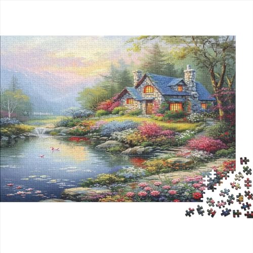 Berghütte Puzzlespiel 1000 Teile Jigsaw Puzzle 1000 Puzzle FüR Erwachsene Kinder Senioren Erwachsenen Puzzlespiel Puzzel 1000pcs (75x50cm) von BJLZGUDFV