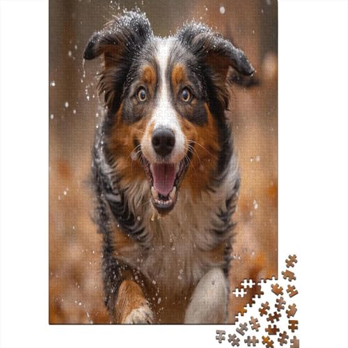 Border Collie Puzzle 1000 Teile für Erwachsene Familie Spielzeug Puzzle Lernspiele zur Stressabbau Einzigartiges Puzzle Dekor und Geschenke für Zuhause 1000 Stück (75 x 50 cm) von BJLZGUDFV