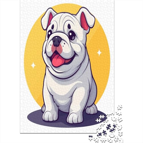 Bulldog 1000 Stück Erwachsene Puzzle Spiele Entspannung und Intelligenz Puzzle für Familienspiel Geschenk Für Liebe Und Freund Nachhaltiges Holzpuzzle 1000 Stück (75 x 50 cm) von BJLZGUDFV