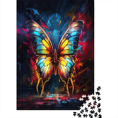 Butterfly 1000 Stück Erwachsene Puzzle Spiele Entspannung und Intelligenz Puzzle für Familienspiel Geschenk Für Liebe Und Freund Nachhaltiges Holzpuzzle 1000 Stück (75 x 50 cm) von BJLZGUDFV