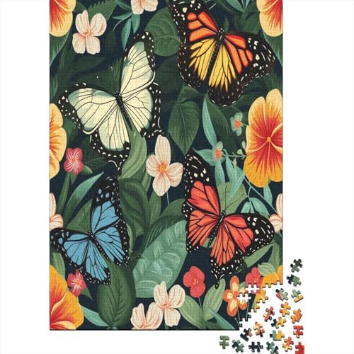 Butterfly Puzzle mit 1000 Teilen für Erwachsene Holzpuzzle 1000 Teile für Erwachsene Puzzlespiel Dekoration Puzzle 1000 Stück (75 x 50 cm) von BJLZGUDFV