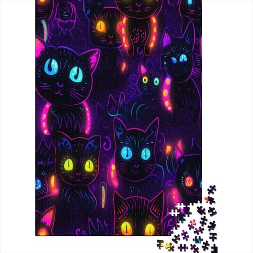 Cat Puzzle 1000 Teile Erwachsene Nachhaltiges Lernspiel Für Erwachsene Herausforderung Spielzeug Geschenk Für Alle Frauen Und Männer Heimdekoration 1000 Stück (75x50cm) von BJLZGUDFV