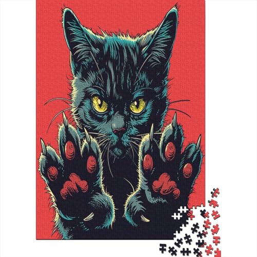 Cat Puzzle mit 1000 Teilen Puzzle für Erwachsene Unmögliche Puzzles Geschicklichkeitsspiel Für Die ganze Familie Dekoration Holzpuzzle 1000 Teile (75 x 50 cm) von BJLZGUDFV