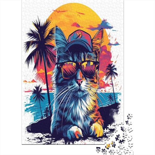 Cat Puzzles, Puzzle 1000 Teile Puzzle für Erwachsene, Challenge-Kollektion, unmögliches Puzzle, hochwertiger Druck, 1000 Stück (75 x 50 cm) von BJLZGUDFV