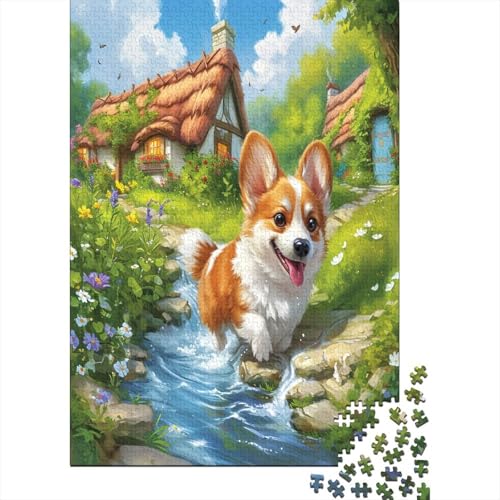 Corgi Puzzle 1000 Teile, Puzzle mit 1000 Teilen für Erwachsene, Jigsaw Puzzle 1000 Teile, Puzzle für Erwachsene, Puzzle für Kinder, klassische Puzzles 1000 Stück (75 x 50 cm) von BJLZGUDFV