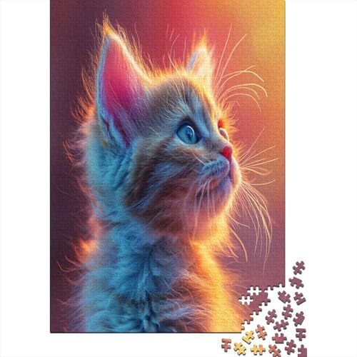 Cute Cat Puzzle mit 1000 Teilen für Erwachsene, unmöglich, Geschicklichkeitsspiel für die ganze Familie, anspruchsvolle Puzzlespiele, tolles Geschenk für Erwachsene, 1000 Stück (75 x 50 cm) von BJLZGUDFV