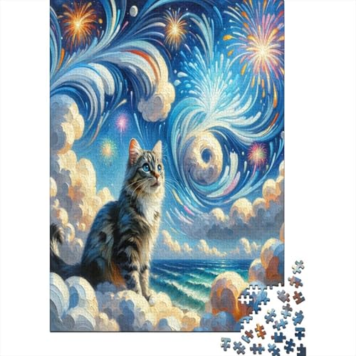 Cute Kat Puzzle 1000 Teile Puzzles Für Erwachsene Lernspiel Herausforderungsspielzeug 1000-teilige Puzzlespiel Für Erwachsene Kinder Puzzel 1000pcs (75x50cm) von BJLZGUDFV