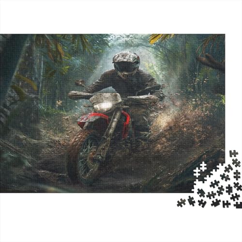 Dirt Bike Puzzle 1000 Teile Puzzles Für Erwachsene Lernspiel Herausforderungsspielzeug 1000-teilige Puzzlespiel Für Erwachsene Kinder Puzzel 1000pcs (75x50cm) von BJLZGUDFV