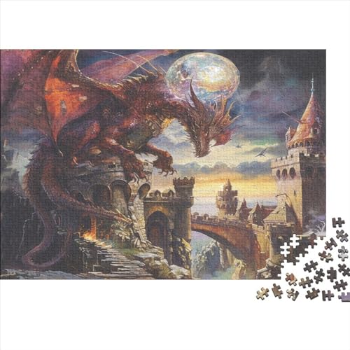 Drache 1000 Teile, Impossible Puzzle,Geschicklichkeitsspiel Für Die Ganze Familie, Erwachsenenpuzzle Ab 14 Jahren Puzzel 1000pcs (75x50cm) von BJLZGUDFV