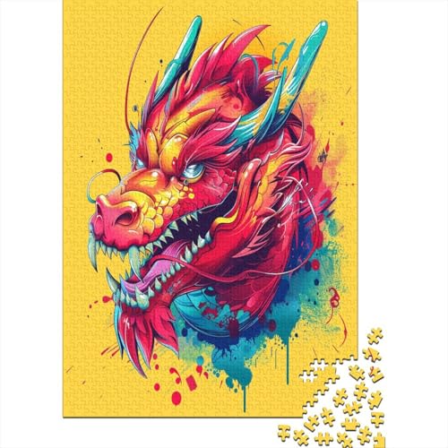 Dragon Puzzle Für Erwachsene Holzpuzzle 1000 Teile Entspannendes Puzzle Geschenk Für Erwachsene Puzzle 1000 Teile Puzzlespiel Wohnkultur 1000 Stück (75 x 50 cm) von BJLZGUDFV